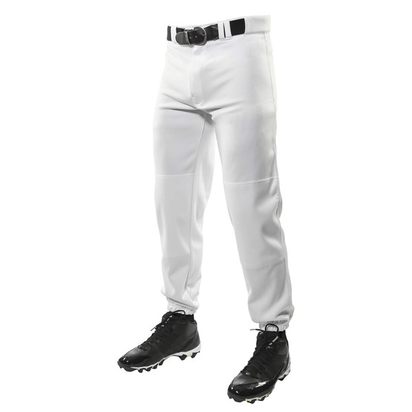 CHAMPRO Traditional Fit Triple Crown Classic Baseball Pants in Solid Color with Reinforced Sliding Areas, White, Large
