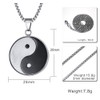 VNOX Stainless Steel Matte Finished Yin Yang Pendant Necklace with
