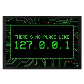 trendaffe Localhost Doormat with IP Address 127.0.0.1 in Green - There's no Place Like