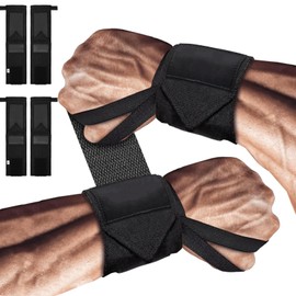4Pcs Muñequeras Gym, Muñequeras Crossfit con Sujetador de Pulgar, Muñequeras Elásticas para Musculación, Boxeo, Calistenia, Gimnasio, Entrenamiento Cruzado, de Fuerza, Culturismo