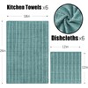 Puomue Microfiber Kitchen Towels and Dishcloths Set, 26 X 18