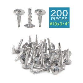 IMScrews #10 x 3/4" Truss Washer Head Self Tapping Screws, 410 Stainless Steel Sheet Metal Screws, Pack of 200