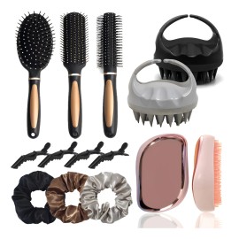 Peine Y Cepillo Para El Cabello Rizado Accesorios Pinza Goma                                                                                          