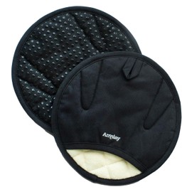 Anyday Oven Mitts with Non-Slip Silicone Grip, Set of 2 | Heat-Resistant Pot Holders with Non-Slip Liner | Universal Fit Circular Quilted and Silicone-Lined Gloves