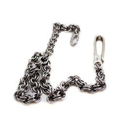 Men's Stainless Steel Iron Heart Weave Wallet Chain 14 Gauge