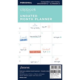 Filofax Personal Clipbook Undated Week to View Refill - White