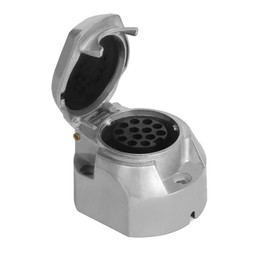 Yuanjoy 13 Pin Trailer Socket Adapter, 13 Pin Socket Made of Aluminium Alloy, Suitable for Towing Hitches, Boats, Caravans, 13 Pin Trailer Plug, silver