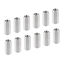 YOKIVE Pack of 50 M3 Spacers, Brass Hexagonal PCB Spacers, Nuts, Holding Height Uniform, Large for Motherboard, Circuit, Board, Electronics (Silver Tone 10 mm)