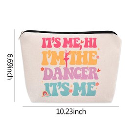Funny Dancer Gifts Makeup Bags for Women Aesthetic Dance Cosmetic Bag for Girls Fun Dance Teacher Gift Bags Ballet Gifts for Teens Birthday Gifts for Daughter Sister Graduation Gifts for Best Friend