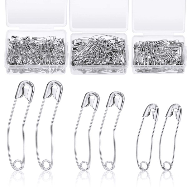 260 Pieces Safety Pins 3 Size Quilting Basting Pins Stainless