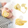Golden Baby Pacifier,Baby Bling Pacifier, Soft Curved Custom Pacifier, Ergonomic