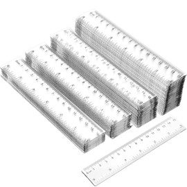 Zonon 100 Pcs 6 Inch Rulers Bulk Clear Plastic Flexible Straight Rulers with Inches and Centimeters First Day of School Gift for Students Back to School Office Supplies
