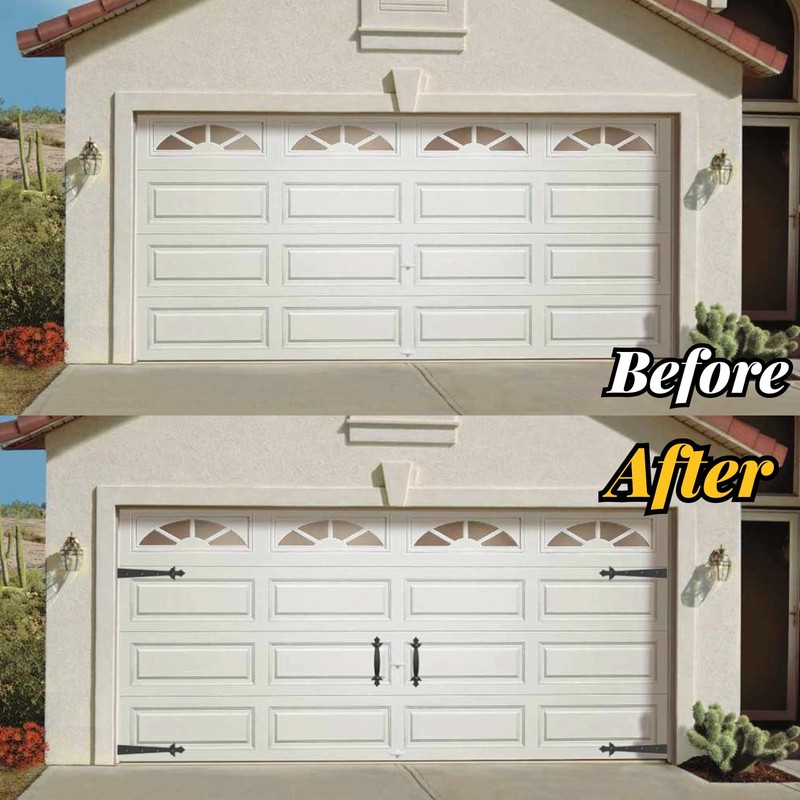 JFOGO Garage Door Strong Magnetic Decorative Hardware Set,4 Faux Garage
