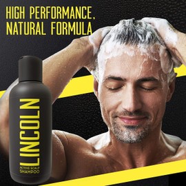LINCOLN Charcoal Shampoo and Conditioner for Men - Anti Dandruff Shampoo & Hair Conditioner For Optimum Hair Care - Hair Growth Shampoo & Caffeine Shampoo for Men - Ideal Hair Loss Shampoo, 250ml