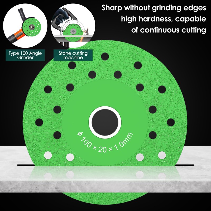 9Pcs Diamond Porous Widened Cutting Disc Wear Resistant Rock Slab