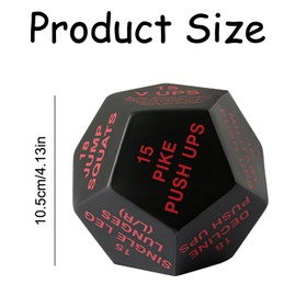 Bojueshaw 12-Sided Fitness Dice,Slow Rebound Stress Relief Toy for Gym and Studio Use,Fun Workout Accessory for Increased Engagement and Motivation(Red)