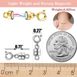 Dailyacc Magnetic Necklace Clasps and Closures - Safety 14 K Gold and Silver Jewelry Converters for Bracelets Chain Extender