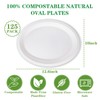 DaYammi 100% Compostable Oval Paper Plates 12 Inch, 125-Pack Heavy