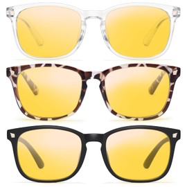 Gaoye Gaoye Stylish Blue Light Glasses for Woman - Computer Glasses 99% Blue Light Blocking - Lightweight TR90 Frames - 3 pack