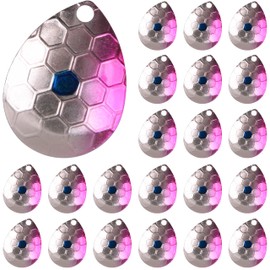 30pcs Fishing Spinner Blades Colorado Blades Colorful Copper Fishing Blades Spinnerbait Lure Making Supplies Tail Spinner Walleye Rig DIY Parts Accessories Tackle