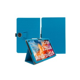 Case for COLORROOM C5 2024 New Android 14 11inch Tablet,Folding Stand Protective,BOVUGAC Case Cover with Pencil Holder,Wrist Strap,Full Protection,Premium PU,Scratch Resistant(LightBlue)