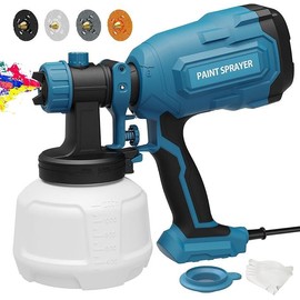 Paint Sprayer, 700W HVLP Spray Gun with 4 Nozzles & 3 Patterns, Paint Gun with Adjustable Spray Width, Paint Sprayers for Home Furniture, Cabinets, DIY Works, Garden Chairs etc. - Color: ‎Green