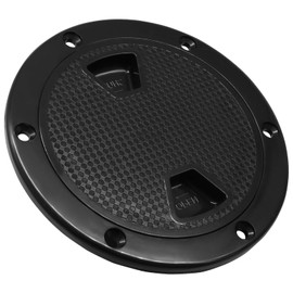PHITUODA 4"/6"/8" Boat Hatch - Black Round Boat Deck Plates, Non Slip Watertight Inspection Hatch with Detachable Cover, ABS Plastic Deck Plate for Marine, Yacht, RV Access (4 inch)