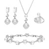 LMXXVJ Juego de joyas de perlas para mujer, aretes de