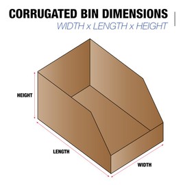 Tape Logic TLBINMT121214K Open Top Bin Boxes, 12" x 4-1/2", Kraft (Pack of 50)