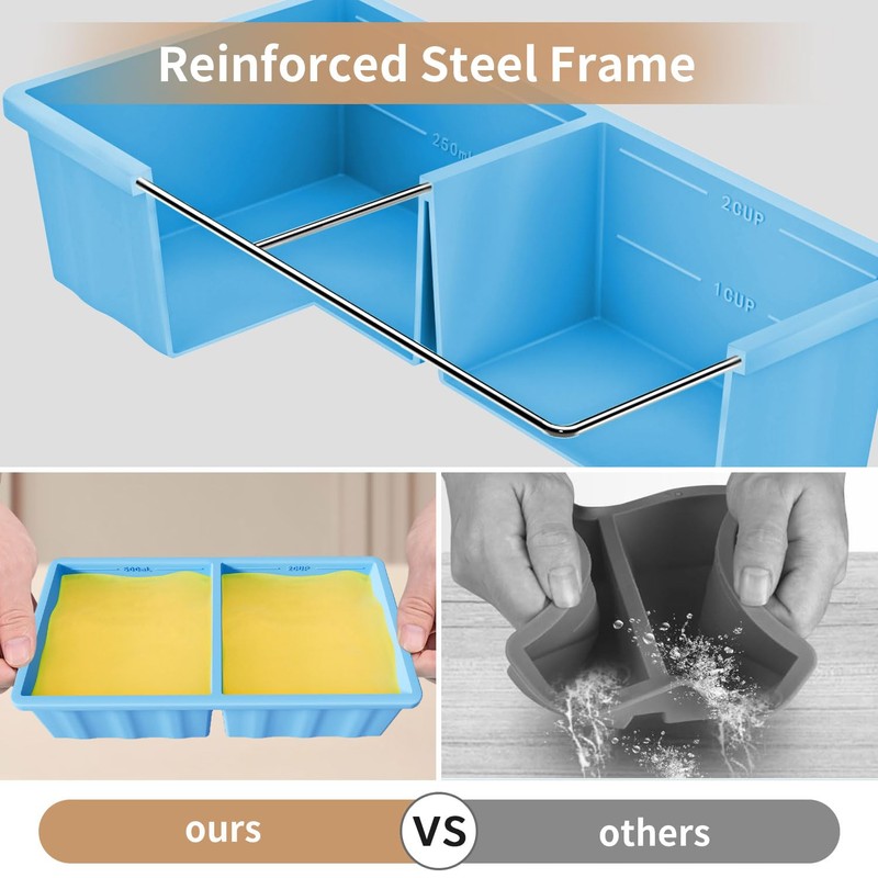 Silicone Freezer Tray for Soup Ice Cubes: 2-Cup Freezing Tray