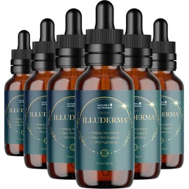 Illuderma Serum – 100% Natural Facial Serum with 16 Beneficial Ingredients for Hydrated, Nourished Skin – 1 Oz, 30ml, 6 Month Supply