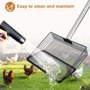 10in Wide Stainless Steel Chicken Poop Scooper with Adjustable Handle,36"-62"