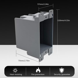 MAKERELE 1 Gang Old Work Electrical Outlet Box, 14 cu.Inch PVC Receptacle Box, Depth 2-3/4'', for Wall Connection, Electrical Installation，ETL Listed(1 Pack)