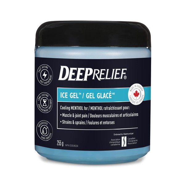 Deep Relief Ice Gel, Muscle and Joint Pain Relief, Reduces Inflammation, 255g