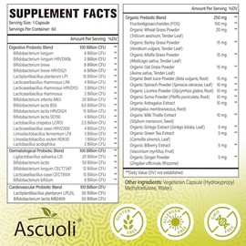 Probiotics for Women & Men - 300 Billion CFU, 24 Strains Probiotics + 15 Organic Herbs Blend, Daily Probiotic for Digestive Health, Immune, Gut, Bloat