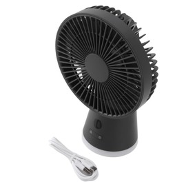 Desktop Fan Portable 5 Speed Power Display Quiet USB Rechargeable Table Fan with Night Light for Office Home Bedroom Dark Grey