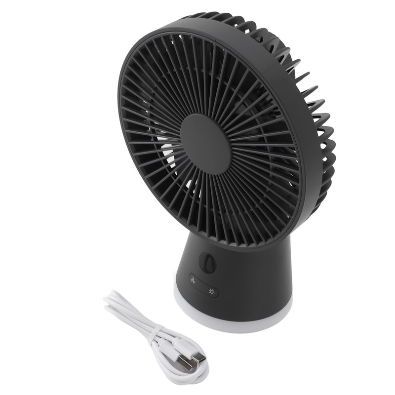 Desktop Fan Portable 5 Speed Power Display Quiet USB Rechargeable