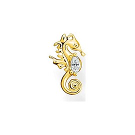 Thomas Sabo H2236 Single Seahorse Stud Earrings 925 Sterling Silver, Yellow Gold Sterling Silver, No Gemstone