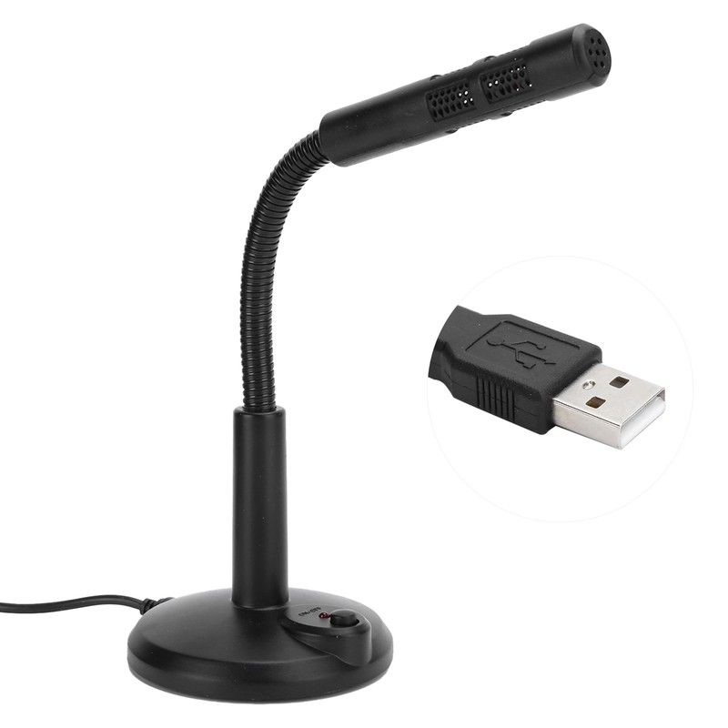 USB Microphone Adjustable Hose Desktop Computer PC Live Broadcast Business