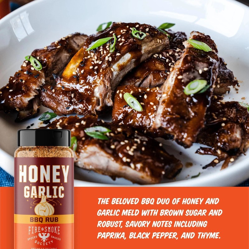 Fire and Smoke Honey Garlic BBQ Rub Seasoning Dry Mix