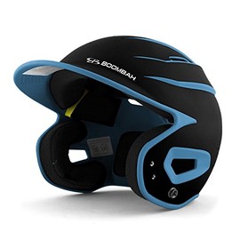 Boombah DEFCON Batting Helmet Sleek Profile Black/Columbia Blue - Size Junior 6 1/4" - 7"