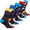 socks n socks-Men 5 pk Colorful Cotton Novelty Science Space