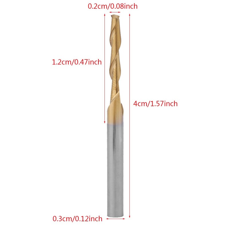 10pcs/set 3.175mm Shank 2mm Cutting Edge Diameter Flat Nose Double