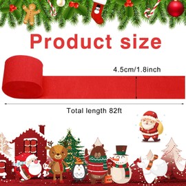 Crepe Paper streamers - 6 rolls of red, green, white and gold streamers, 492 feet (1.8 inches x 82 feet/roll), for weddings Birthday parties Family gatherings Events Party supplies (minimalist style)