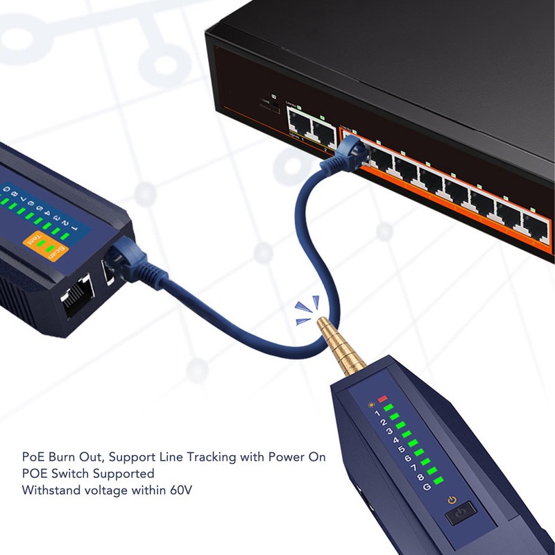 PoE Tester Anti Interference Digital Signal Tracing Polarity Testing Network