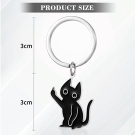 GOZINA Cat Keyrings Gifts for Women, Funny Cat Key Ring Women, Gifts for Cat Lovers, Cute Key Chains for Woman, Black Cat Lovers Gifts for Woman Girls, Cute Animal Metal Keychain (02)