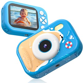 Kids Waterproof Camera, Camera for Kids, 48MP 1080P Sports Action Toy Underwater Camera for Pool, Birthday Gifts for Boys Girls Age 3-12(Blue)