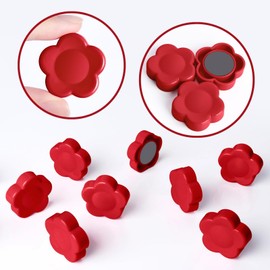PYJLBX 10 Pack Heavy Duty Fridge Magnets - Small Strong Refrigerator Magnets for Whiteboard, Kitchen, Office, Classroom - Decorative Cute Mini Sunflower Petal Magnets for Maps, Lockers, Crafts (Red)