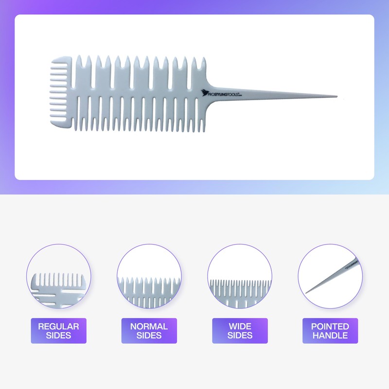 ProStylingTools® 3-Way Weaving & Sectioning Comb - Professional Hair Styling