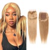Evaxilc Light Brown #27 Lace Closure 100% Unprocessed Brazilian Remy